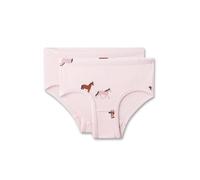 Sanetta Mädchen-Unterhose 336990/336992 – 2er-Set Baumwoll-Mix, Pferde-Allover, Rosa, Gr. 140