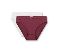 Sanetta Mädchen-Rioslip (Doppelpack) dunkelrot & weiß | Hochwertige und nachhaltige Unterhose für Mädchen aus Baumwoll-Mix.