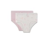 Sanetta Mädchen-Rioslip (Doppelpack) Off-White & rosa Blumen | Hochwertige und nachhaltige Unterhose für Mädchen aus Baumwolle. Inhalt: 2er Set Unterwäsche für Mädchen
