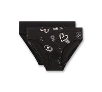 Sanetta Mädchen-Rioslip (Doppelpack) schwarz Graffiti Mädchen-Rioslip schwarz Baumwolle | 2er Set Teens-Unterhose