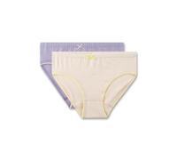 Sanetta Mädchen-Rioslips (Doppelpack) Off-White & lila | Hochwertige und nachhaltige Unterhose für Mädchen aus Baumwoll-Mix. Inhalt: 2er Set Unterwäsche für Mädchen