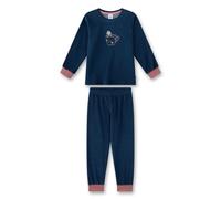 Sanetta Mädchen Schlafanzug, 2-tlg. Set - lang, Pyjama,Terry, Motiv Blau 104