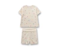 Sanetta Mädchen-Schlafanzug kurz beige bunte Dots - 92 / rosa beige / 100% Bio-Baumwolle