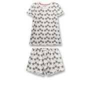 Sanetta Mädchen-Schlafanzug kurz beige Sterne | Hochwertiger und bequemer Schlafanzug aus 100% Baumwolle.