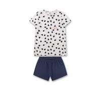 Sanetta Mädchen-Schlafanzug Teens Shorty kurz Baumwolle Blau/Beige Gr. 140