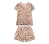 Sanetta Mädchen-Schlafanzug kurz orange Leo-Print | Hochwertiger und bequemer Schlafanzug aus 100% Baumwolle.