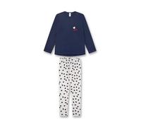 Sanetta Mädchen Schlafanzug - Teens, lang, Baumwolle Blau/Beige 152