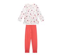 Sanetta Mädchen Schlafanzug, lang - Kids, Erdbeeren, Pyjama, Single Jersey Rosa/Beige 128
