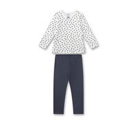 Sanetta Mädchen Schlafanzug, lang - Kids, Herzen, Single Jersey, Baumwolle Weiß/Dunkelblau / 116 116 Mehrfarbig