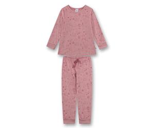 Sanetta Mädchen Schlafanzug, lang - Kids, Maus-Allover, Velour Rosa 128