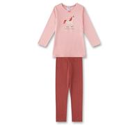Sanetta Mädchen-Schlafanzug lang Rosa| Hochwertiger und bequemer Schlafanzug aus Bio-Baumwolle für Mädchen. Langarm Schlafanzug mit Einhorn-Motiv und Gepunkteter Leggings |Pyjamaset für Mädchen