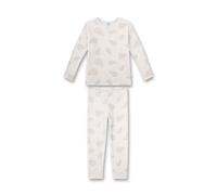 Sanetta Mädchen Schlafanzug - Nachtwäsche, Pyjama, Bio-Baumwolle, Blätter, Rundhals, lang 116 Beige
