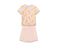 Sanetta Mädchen-Schlafanzug Rosa| Nachhaltiger und bequemer Schlafanzug aus Bio-Baumwolle für Mädchen. Kurzarm Schlafanzug mit Enten-Allover |Baby Schlafanzug