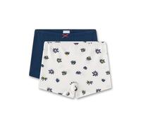 Sanetta Mädchen-Shorts (Doppelpack) beige & blau Blumen | Hochwertige und nachhaltige Unterhose für Mädchen aus Bio-Baumwolle. Inhalt: 2er Set Unterwäsche für Mädchen
