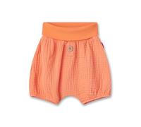Sanetta Mädchen-Shorts Orange | Praktische und Bequeme Musselin Shorts aus Bio-Baumwolle für Mädchen. Hose mit Umschlagbund und Knopfleiste | Baby Bekleidung
