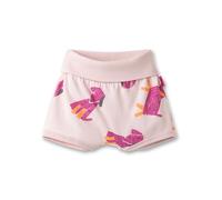 Sanetta Mädchen-Shorts Rosa | Praktische und Bequeme Sweathose aus Bio-Baumwolle für Mädchen. Hose mit Umschlagbund und Hundeprint | Baby Bekleidung
