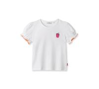 Sanetta Mädchen T-Shirt Beige | Hochwertiges und gemütliches Shirt aus Bio-Baumwolle für Mädchen. Kurzarm Shirt mit Blumenprint und Stickerei | Kinder Bekleidung