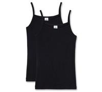 Sanetta Mädchen Unterhemd, 2er Pack - Shirt ohne Arme, Top 164 Schwarz