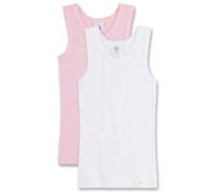 Sanetta Mädchen Unterhemd, 2er Pack - Shirt ohne Arme, Top, Baumwolle Weiß/Rosa 116