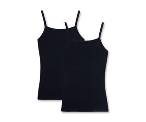 Sanetta Mädchen Unterhemd, 2er Pack - Shirt ohne Arme, Top Schwarz 152