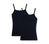 Sanetta Mädchen Unterhemd, 2er Pack - Shirt ohne Arme, Top Schwarz 164