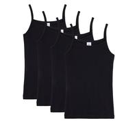 Sanetta Mädchen Unterhemd, 4er Pack - Shirt ohne Arme, Top 164 Schwarz