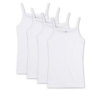 Sanetta Mädchen Unterhemd, 4er Pack - Shirt ohne Arme, Top Weiß / 176 176 Weiß