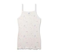 Sanetta Mädchen-Unterhemd Beige | Hochwertiges und nachhaltiges Baumwoll-Modal-Unterhemd - 2er Set mit Breiten Trägern und Mille-Fleurs-Allover