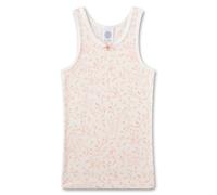 Sanetta Mädchen-Unterhemd Beige | Hochwertiges und nachhaltiges Baumwoll-Modal-Unterhemd - 2er Set mit Breiten Trägern und Kolibri-Allover