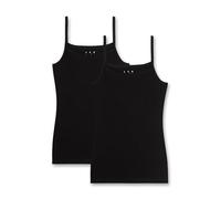 Sanetta Mädchen 344839 Unterhemd, Schwarz (Super 10015), 164 (2er Pack)