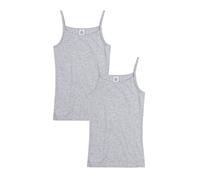 Sanetta Mädchen Unterhemd im Doppelpack mit schmalen Trägern, grau 1646, 176, Farbe:Grau (hellgrau 1646), Größe:128