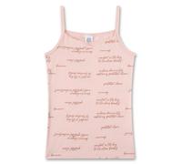Sanetta Mädchen-Unterhemd Rosa | Hochwertiges und nachhaltiges Unterhemd für Mädchen aus Baumwoll-Modal-Mix. Unterhemd mit Spaghettiträgern und verspieltem Wording-Allover | Unterwäsche für Mädchen