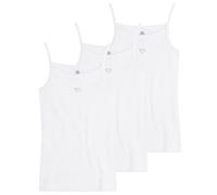 Sanetta Mädchen Unterhemden 3er Pack - Basic Shirt mit Herzmotiv, Organic Cotton (Bio) Weiß 140