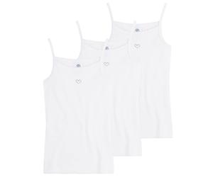 Sanetta Mädchen Unterhemden 3er Pack - Basic Shirt mit Herzmotiv, Organic Cotton (Bio) Weiß / 164 164 Weiß