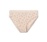Sanetta Mädchen-Unterhose Beige | Hochwertige und nachhaltige Baumwoll-Unterhose - 2er Set Slip mit Spitze und Blümchen-Allover