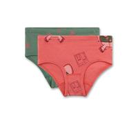 Sanetta Mädchen-Unterhose Rosa | Hochwertige und nachhaltige 100% Baumwoll-Unterhose - 2er Set Slip mit Elefanten- und Sternchen-Allover