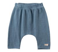 Sanetta Newborn-Hose Blau aus Musselin | Praktische und Bequeme Mousselin-Hose aus Bio-Baumwolle für Jungen. Baby Bekleidung 068