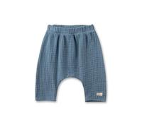 Sanetta Baby-Hose Blau aus Musselin | Praktische und Bequeme Mousselin-Hose aus Bio-Baumwolle für Jungen. Baby Bekleidung 062