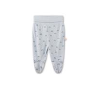 Sanetta Newborn-Hose mit Fuß hellblau Regenbogen | Praktische und Bequeme Unisex-Pyjamahose aus Bio-Baumwolle. Baby Höschen