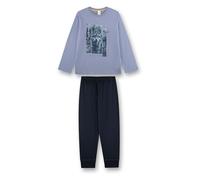Sanetta Jungen-Schlafanzug lang blau Wolf | Hochwertiger und bequemer Schlafanzug aus Baumwolle für Jungen.