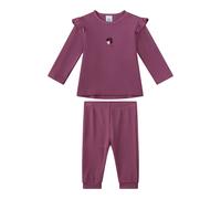 Sanetta Mädchen-Schlafanzug Lila | Nachhaltiger und bequemer Schlafanzug aus Baumwoll-Viskose-Mix für Mädchen. Langarm Schlafanzug mit Kleeblatt-Motiv | 074