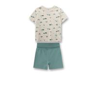 Sanetta Schlafanzug kurz beige Tiere - 86 / grün beige / 100% Bio-Baumwolle