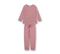 Sanetta Mädchen-Schlafanzug Maus-Allover – lang, Bio-Baumwolle, Velour, Rosa – Größe 104