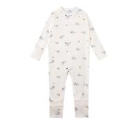 Sanetta Overall off-white | Praktischer und bequemer Strampler aus Bio-Baumwolle für Jungen. Baby Overall 086
