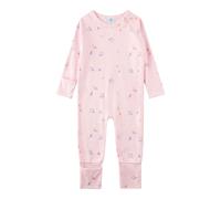 Sanetta Schlafoverall mit Klappfuß Vögel 80 rosa/bunt