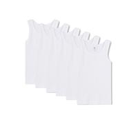 Sanetta Jungen Unterhemd 6er Pack - Shirt ohne Arme, Tank Top, Basic, Organic Cotton Weiß 164