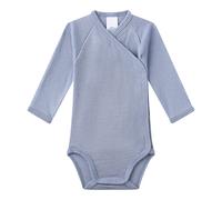 Sanetta Wickelbody langarm Wolle/Seide 56 blau