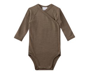 Sanetta Wickelbody langarm Wolle/Seide 56 oliv