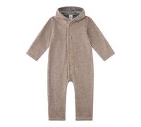 Sanetta Wollfleece-Overall mit Kapuze und Klappbündchen 80 beige melange