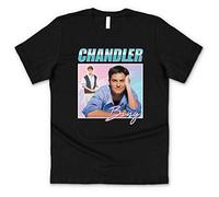 Sanfran Clothing T-Shirt Friends Homage Tee Retro 90er Jahre Chandler Rachel Monica Phoebe Ross Joey Funny Gr. S, Schwarz